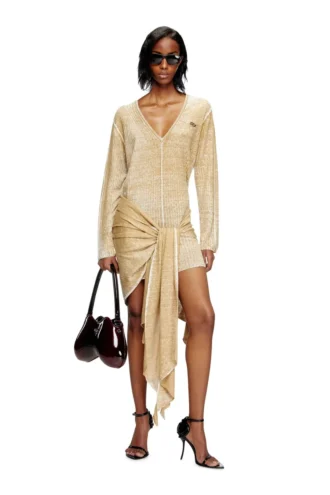 m-egaknot Knitted dress with hip tie