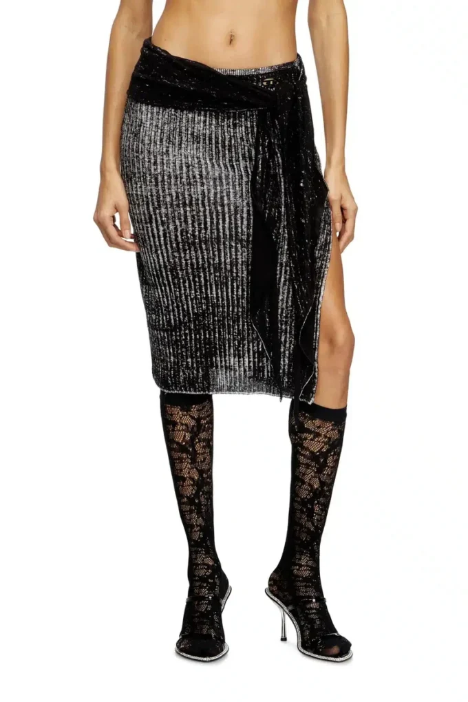 m-eganoid Knitted skirt with hip tie m-eganoid Knitted skirt with hip tie