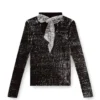 m-elan Keyhole neck-tie jumper in linen m-elan Keyhole neck-tie jumper in linen