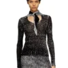 m-elan Keyhole neck-tie jumper in linen m-elan Keyhole neck-tie jumper in linen