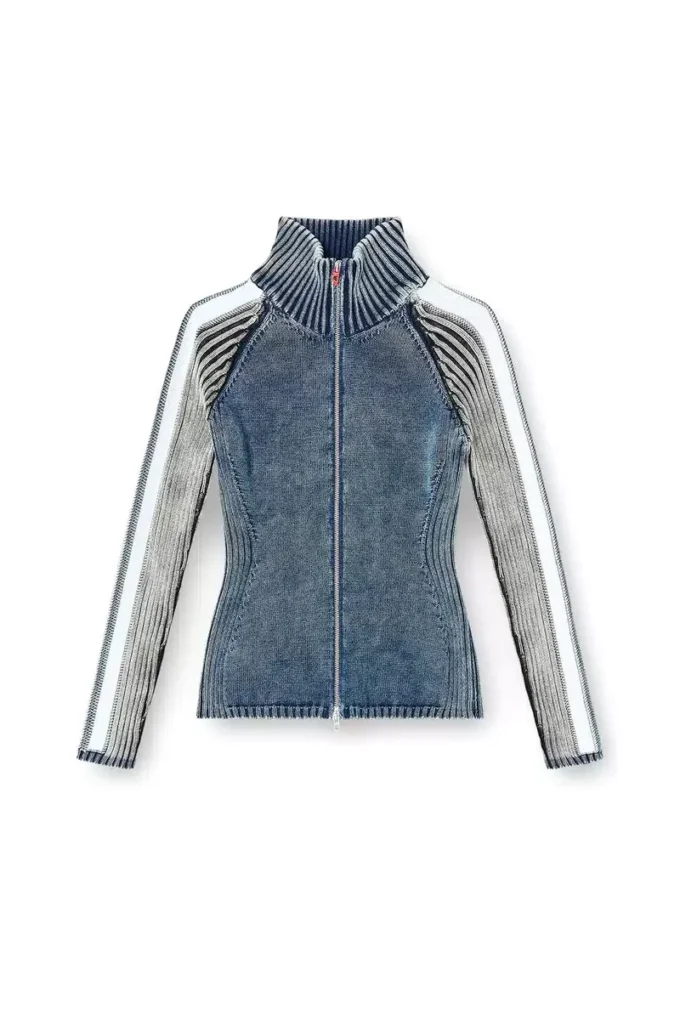 m-estrella Zip-up cardigan with sporty bands m-estrella Zip-up cardigan with sporty bands