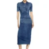 m-fenny-drs Polo midi dress in denim-effect knit m-fenny-drs Polo midi dress in denim-effect knit