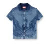 m-fenny Indigo shirt-cardigan with Phoenix logo m-fenny Indigo shirt-cardigan with Phoenix logo
