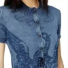 m-fenny Indigo shirt-cardigan with Phoenix logo m-fenny Indigo shirt-cardigan with Phoenix logo