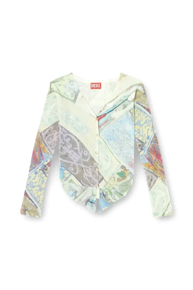 m-fiorina Cropped cardigan with medieval print m-fiorina Cropped cardigan with medieval print