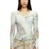 m-fiorina Cropped cardigan with medieval print m-fiorina Cropped cardigan with medieval print