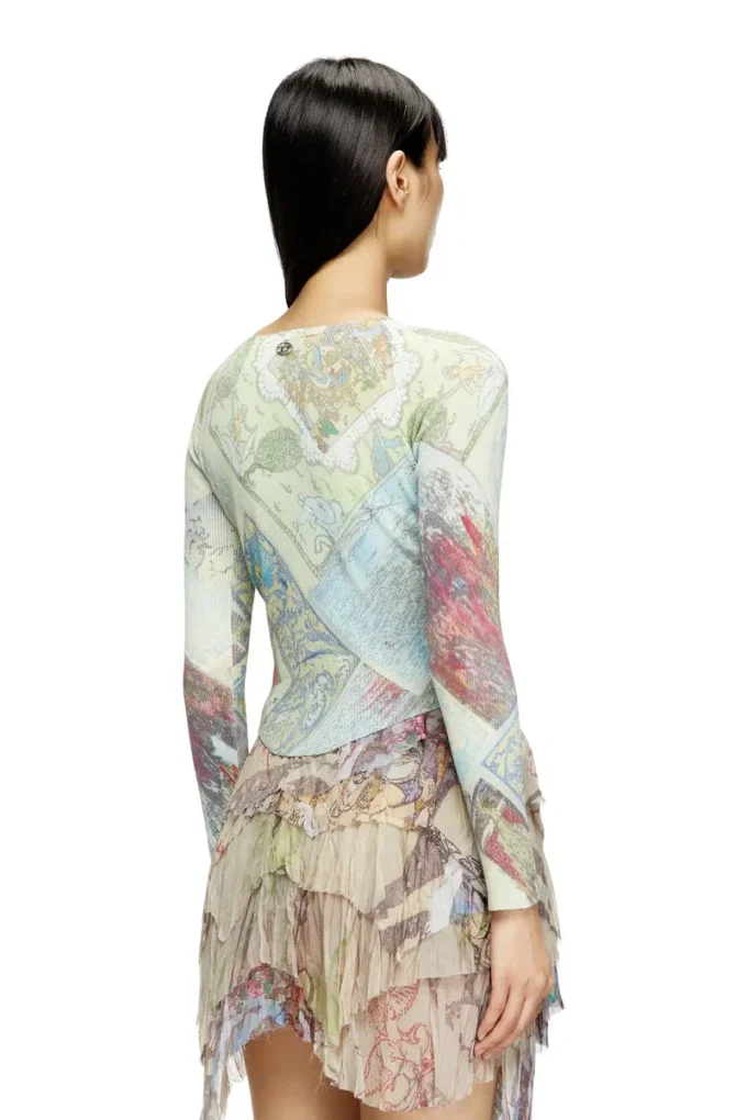 m-fiorina Cropped cardigan with medieval print m-fiorina Cropped cardigan with medieval print