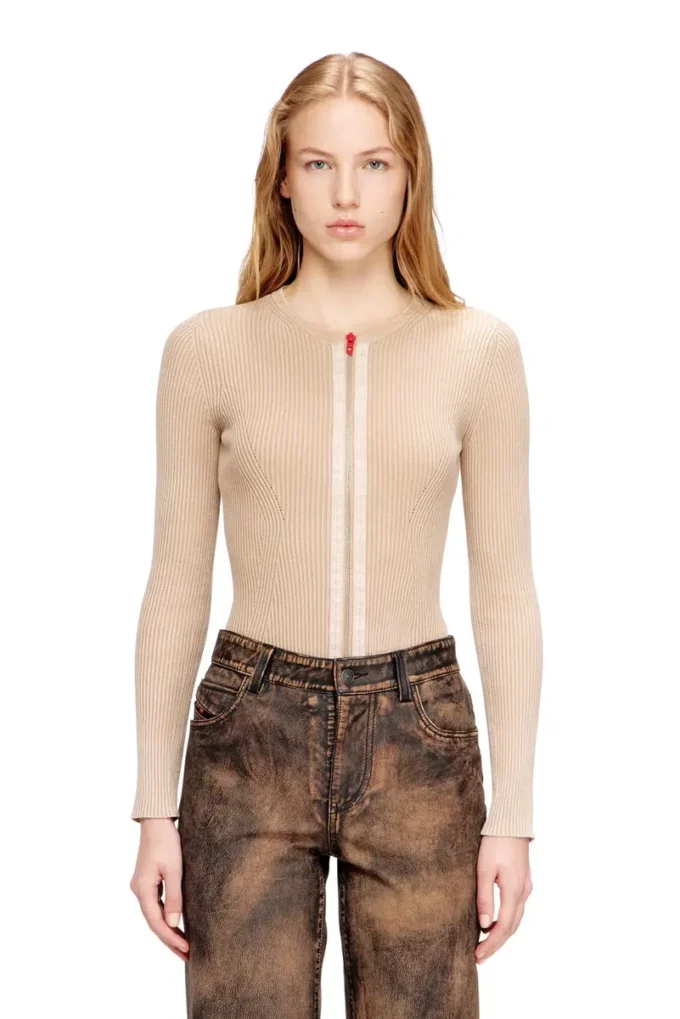 m-gilde Zip-up cardigan in ribbed cotton m-gilde Zip-up cardigan in ribbed cotton