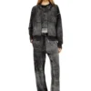 m-hermine Reverse-print hooded cardigan in wool m-hermine Reverse-print hooded cardigan in wool