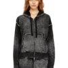 m-hermine Reverse-print hooded cardigan in wool m-hermine Reverse-print hooded cardigan in wool