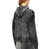 m-hermine Reverse-print hooded cardigan in wool m-hermine Reverse-print hooded cardigan in wool