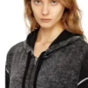 m-hermine Reverse-print hooded cardigan in wool m-hermine Reverse-print hooded cardigan in wool
