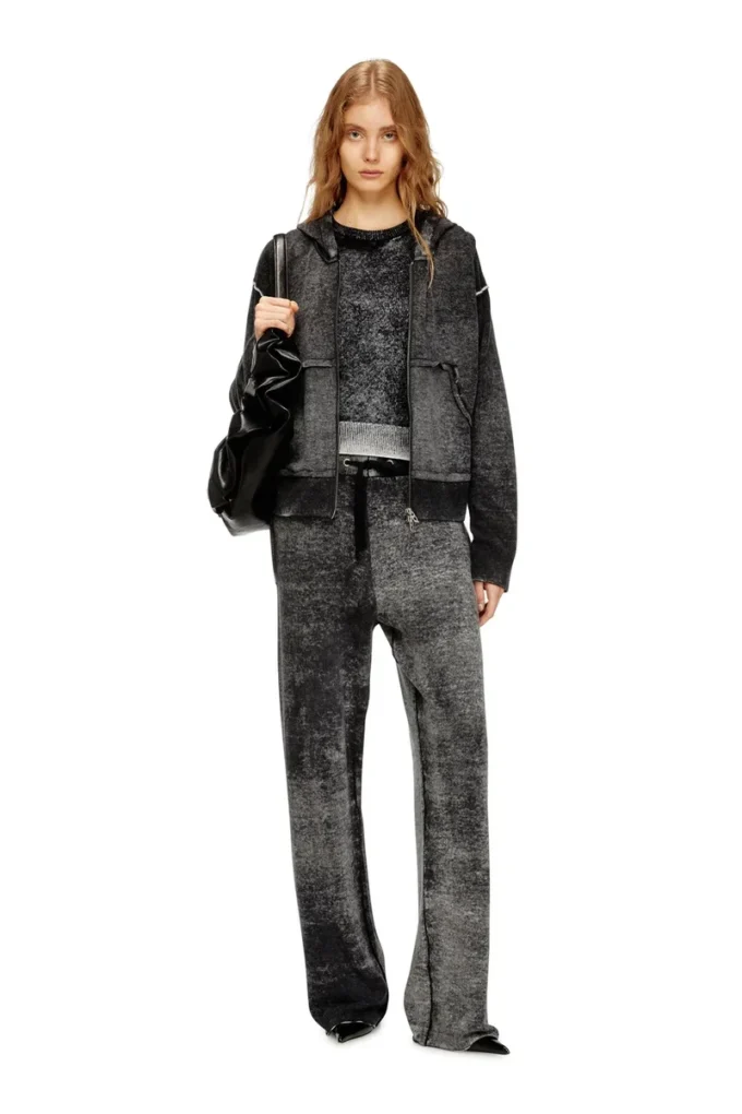 m-honorine Reverse-print knitted wool track pants m-honorine Reverse-print knitted wool track pants