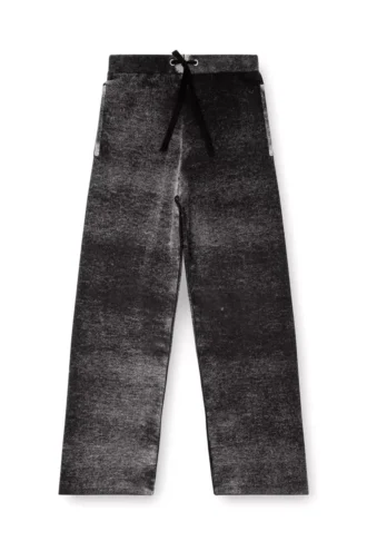 m-honorine Reverse-print knitted wool track pants