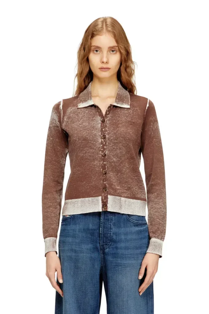 m-loren Cardigan with faded reverse print m-loren Cardigan with faded reverse print