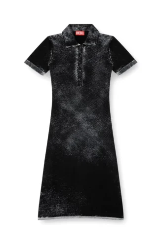 m-lourens Midi polo dress in reverse-printed knit