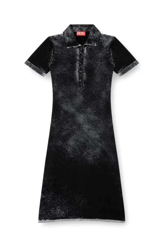 m-lourens Midi polo dress in reverse-printed knit m-lourens Midi polo dress in reverse-printed knit