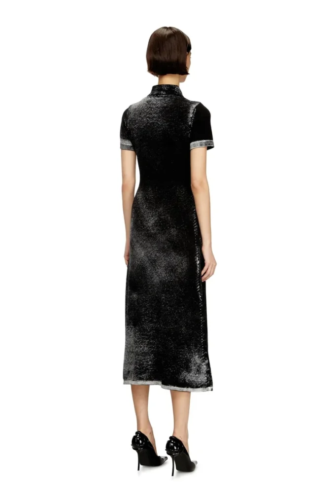 m-lourens Midi polo dress in reverse-printed knit m-lourens Midi polo dress in reverse-printed knit