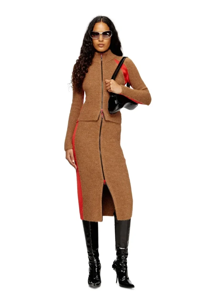 m-lousi Midi skirt in alpaca with front zipper m-lousi Midi skirt in alpaca with front zipper