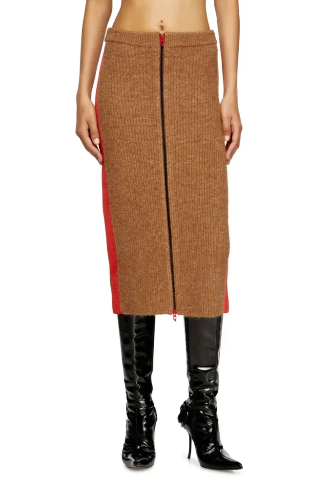 m-lousi Midi skirt in alpaca with front zipper m-lousi Midi skirt in alpaca with front zipper