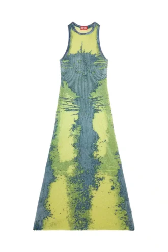 m-magias Long dress in devoré metallic knit