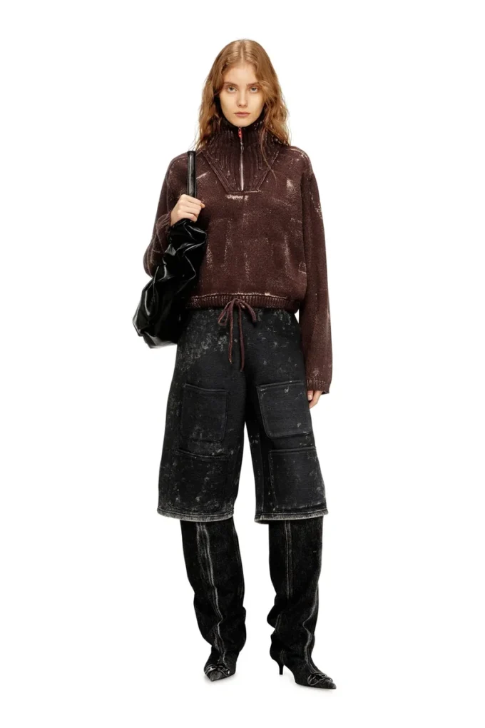 m-marcellette Half-zip jumper with distressed effect m-marcellette Half-zip jumper with distressed effect