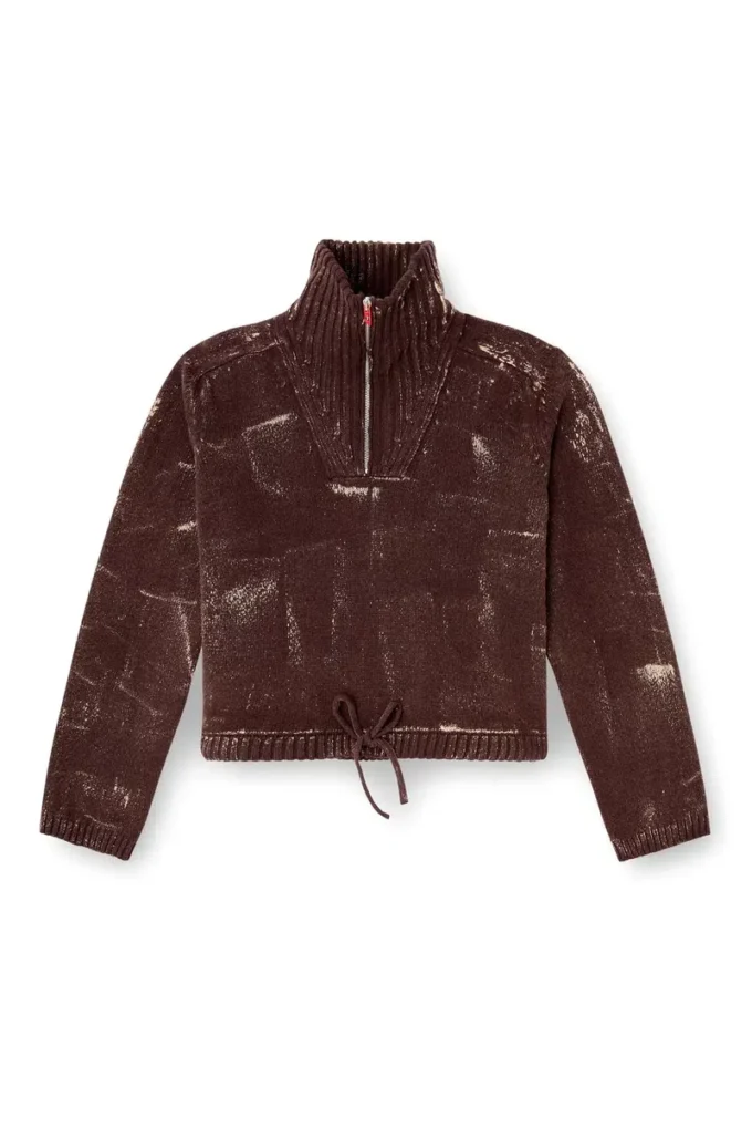 m-marcellette Half-zip jumper with distressed effect m-marcellette Half-zip jumper with distressed effect