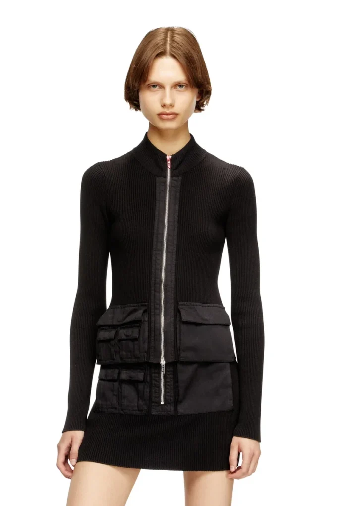 m-melissa Ribbed cardigan with cargo pockets m-melissa Ribbed cardigan with cargo pockets