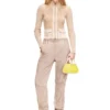 m-melissa Zip-up cardigan with denim cargo pockets m-melissa Zip-up cardigan with denim cargo pockets