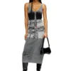 m-melly Knit tank top with denim cargo pockets m-melly Knit tank top with denim cargo pockets