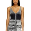 m-melly Knit tank top with denim cargo pockets m-melly Knit tank top with denim cargo pockets