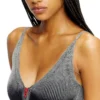 m-melly Knit tank top with denim cargo pockets m-melly Knit tank top with denim cargo pockets