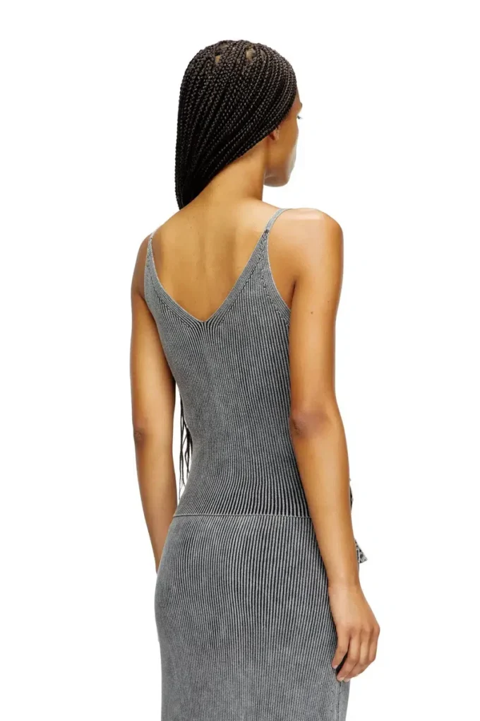 m-melly Knit tank top with denim cargo pockets m-melly Knit tank top with denim cargo pockets
