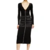 m-melti-ls Ribbed midi dress with cargo pockets