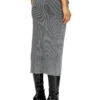 m-meryn Knit midi skirt with denim cargo pockets m-meryn Knit midi skirt with denim cargo pockets