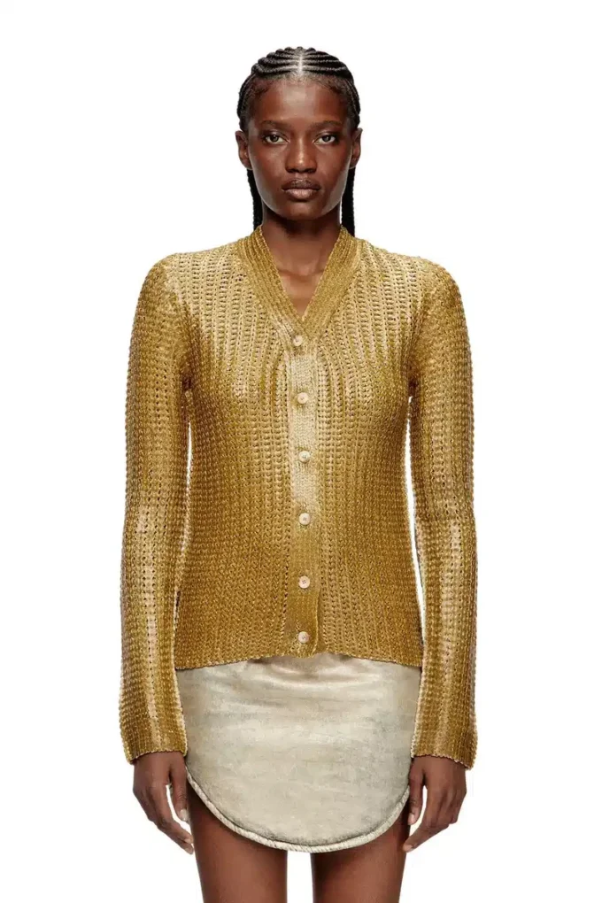 m-millo Ribbed cardigan with shiny effect m-millo Ribbed cardigan with shiny effect