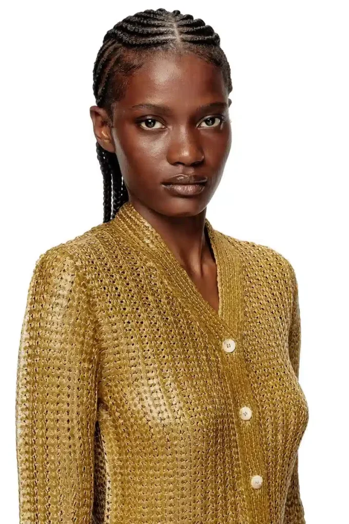 m-millo Ribbed cardigan with shiny effect m-millo Ribbed cardigan with shiny effect