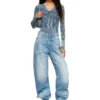 m-milmo Denim-yarn jumper with shiny effect m-milmo Denim-yarn jumper with shiny effect