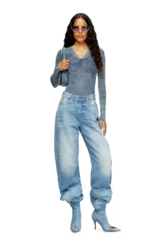 m-milmo Denim-yarn jumper with shiny effect m-milmo Denim-yarn jumper with shiny effect