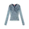 m-milmo Denim-yarn jumper with shiny effect m-milmo Denim-yarn jumper with shiny effect
