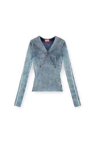 m-milmo Denim-yarn jumper with shiny effect m-milmo Denim-yarn jumper with shiny effect