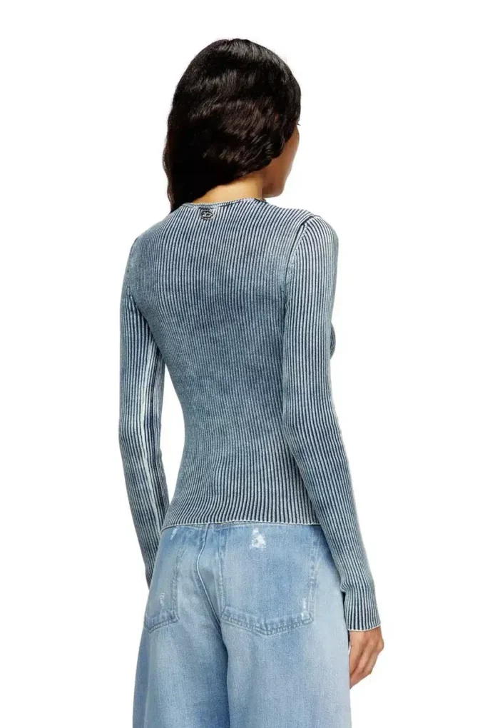 m-milmo Denim-yarn jumper with shiny effect m-milmo Denim-yarn jumper with shiny effect