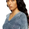 m-milmo Denim-yarn jumper with shiny effect m-milmo Denim-yarn jumper with shiny effect