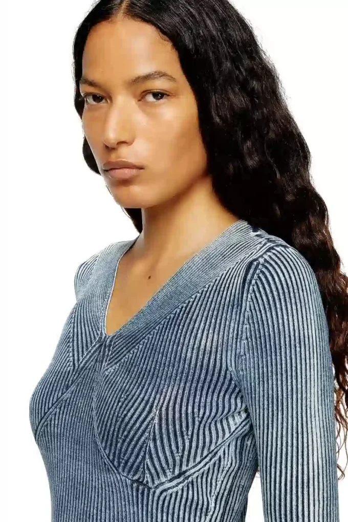 m-milmo Denim-yarn jumper with shiny effect m-milmo Denim-yarn jumper with shiny effect
