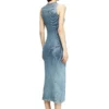 m-milong Denim-yarn midi dress with shiny effect m-milong Denim-yarn midi dress with shiny effect