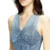 m-milong Denim-yarn midi dress with shiny effect m-milong Denim-yarn midi dress with shiny effect