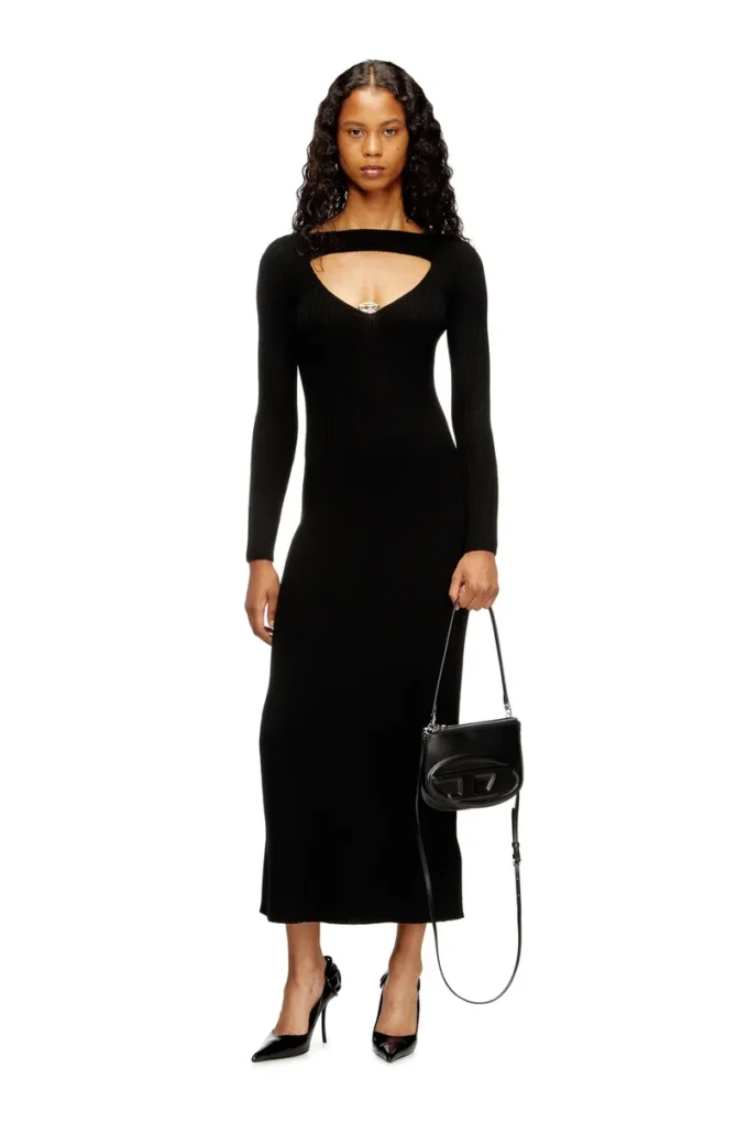 m-oloni Midi wool dress with inlay
