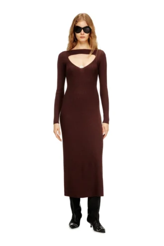 m-oloni Midi wool dress with inlay