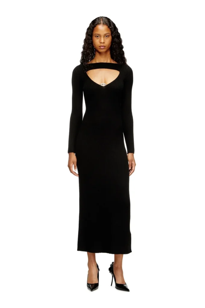 m-oloni Midi wool dress with inlay