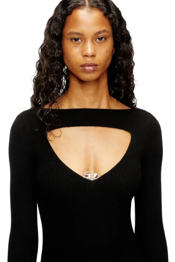 m-oloni Midi wool dress with inlay